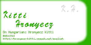 kitti hronyecz business card